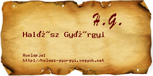 Halász Györgyi névjegykártya